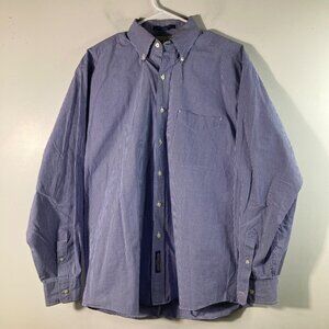 Mens Vintage Tommy Hilfiger Gingham Button Shirt Blue White 15 1/2-35 Cotton